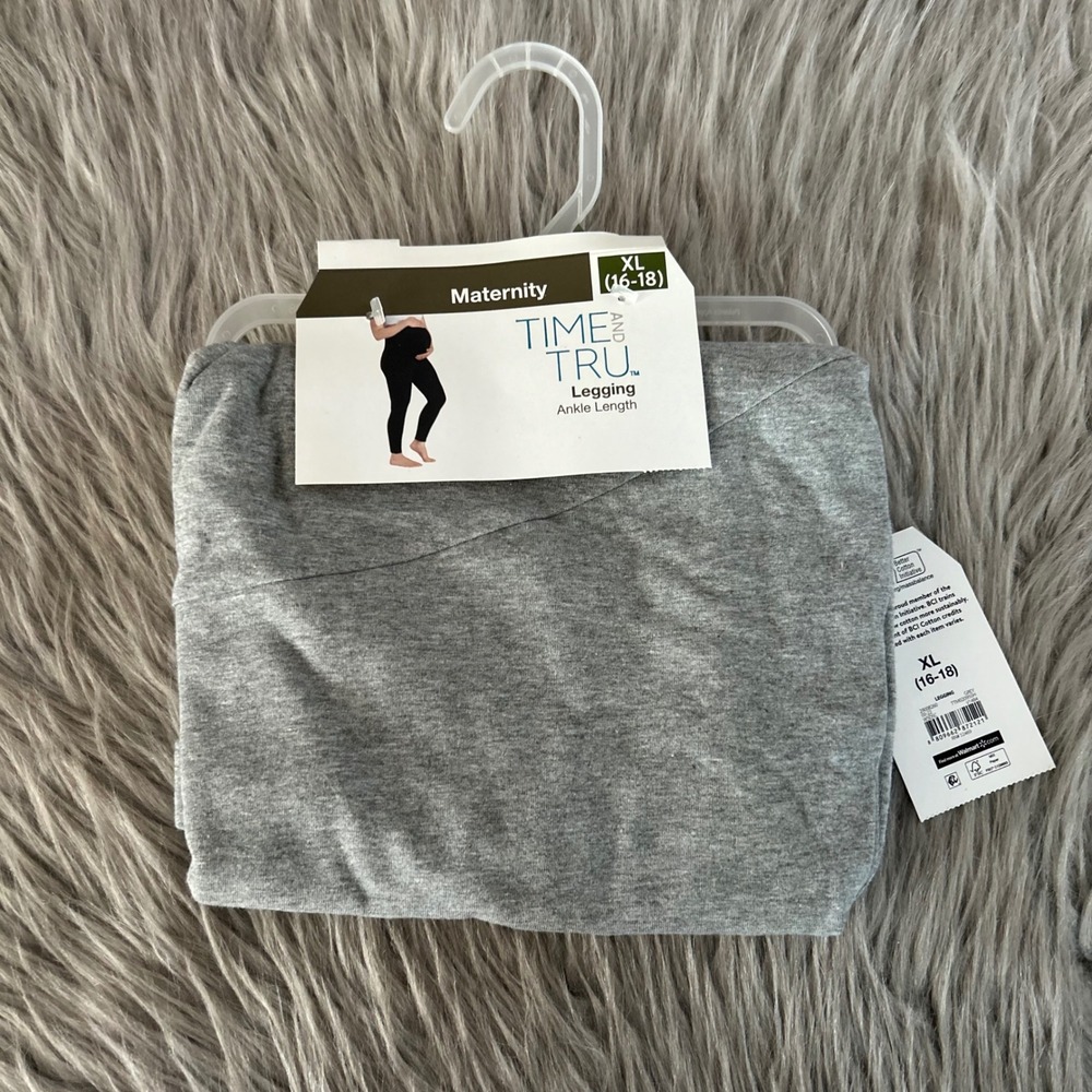 Time And Tru Maternity Ankle Leggings Womens Size XL (16-18) Gray Stretchy Pants